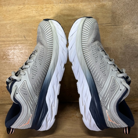 Hoka One One Bondi 7 CUSHIONED Womens Size 7.5 Running Shoes Sneakers Gray Blue - Picture 6 of 12